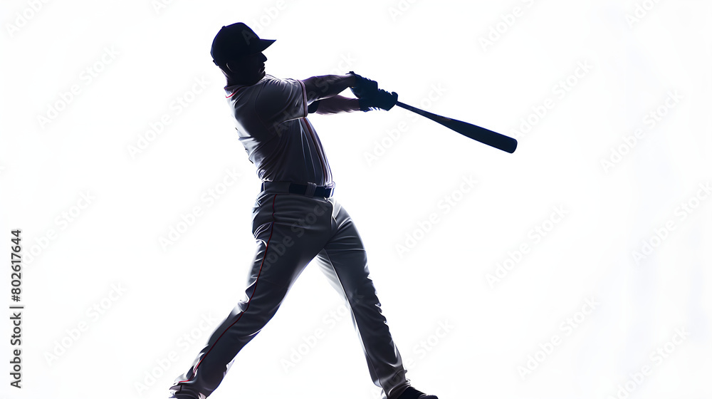 Obraz premium silhouette, baseball