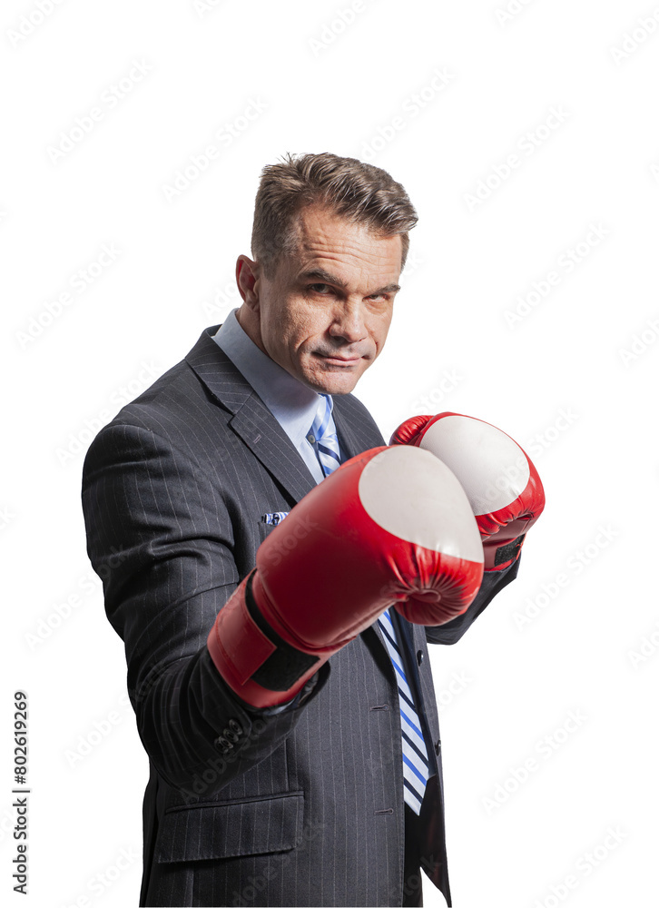 funny man businessman man in boxing gloves funny man businessman man in boxing gloves