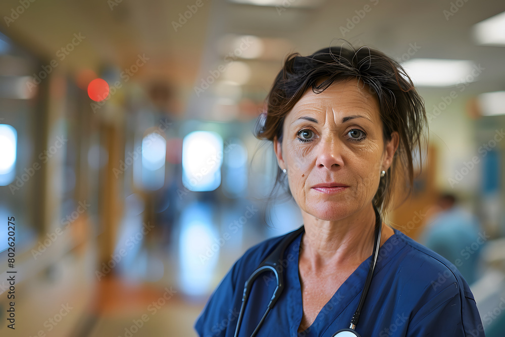 Portrait of medical nurse standing in hospital Portrait of medical nurse standing in hospital