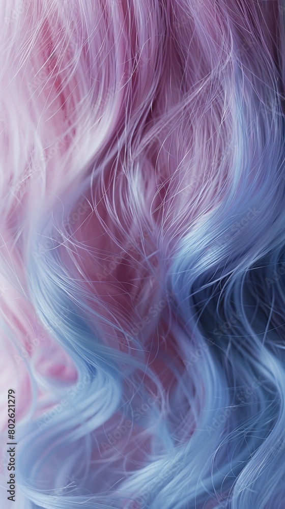 Obraz premium Pastel pink and blue hair texture with loose curls