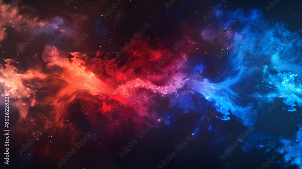 Red and Blue isolation background, Illustration