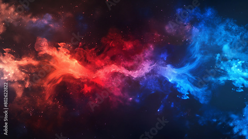 Red and Blue isolation background, Illustration © AI-Stocks
