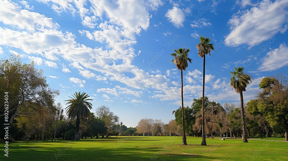 Relax in the shade of palm trees on a beautiful day at the park. Relax in the shade of palm trees on a beautiful day at the park.