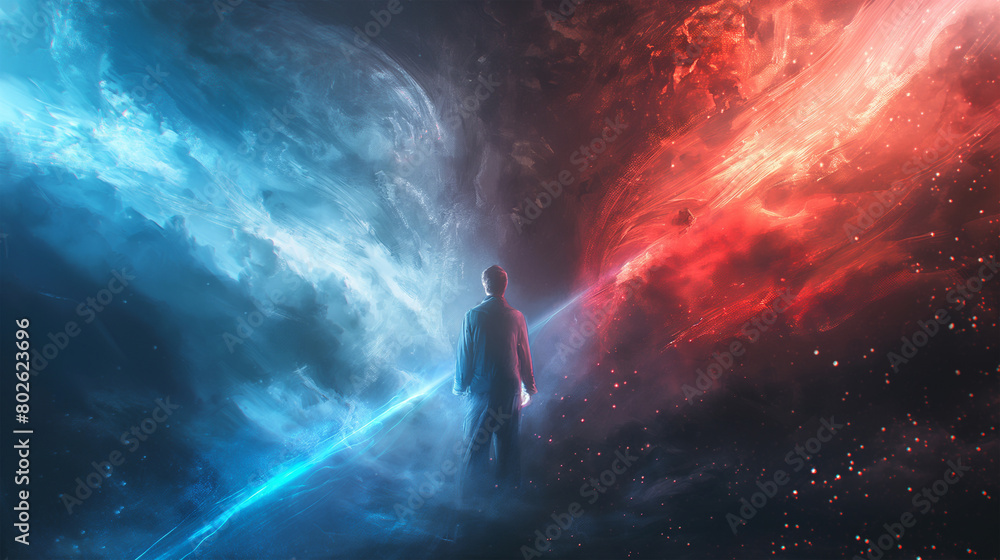 Red and Blue isolation background, Illustration Red and Blue isolation background, Illustration
