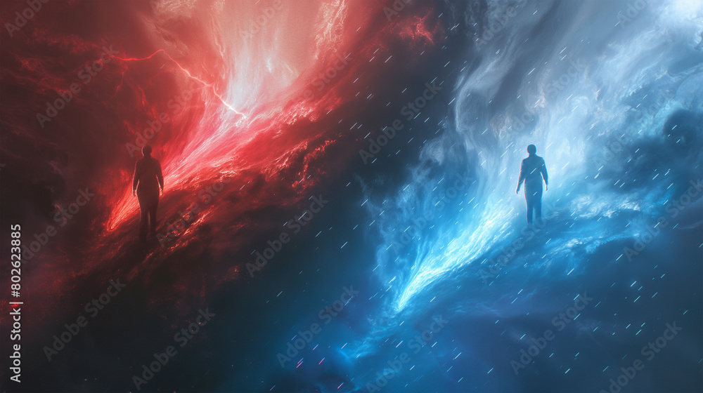 Red and Blue isolation background, Illustration Red and Blue isolation background, Illustration