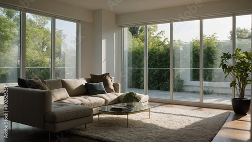 view of a living room with a couch and a coffee table