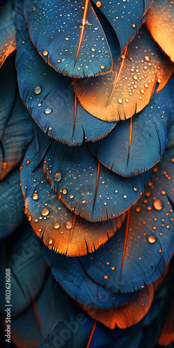 Feathers pattern, phone wallpaper - Generative AI