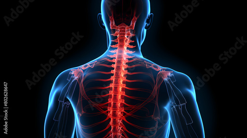 Wallpaper Mural 3D rendering of human spine Torontodigital.ca