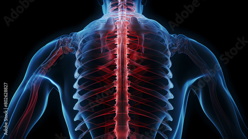 3D rendering of human spine