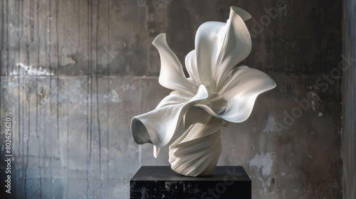Graceful White Flower Art in Urban Style
 photo
