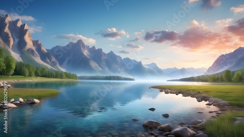 scenery featuring mountains and a lake