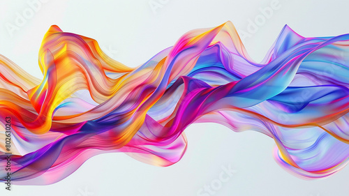  Vibrant waves of color flowing across a pristine white canvas, creating a visually stunning and immersive abstract backdrop