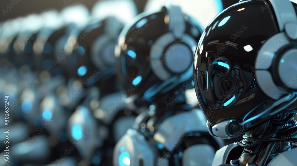 AI-powered customer service bots being monitored by human supervisors, focus on interaction and efficiency, AI-powered customer service bots being monitored by human supervisors, focus on interaction and efficiency,