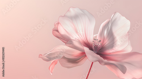 Artistic interpretation of a flower in pastel tones  Minimalism and elegance