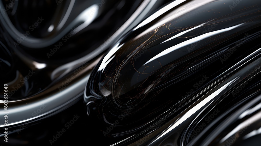 Close-up of obsidian showing glossy and glassy texture, ideal for sleek and modern designs,