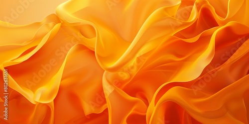 Abstract Background with 3D Wave Bright Gold and orange Gradient Silk Fabric, vivid colorful orange backgrounds.