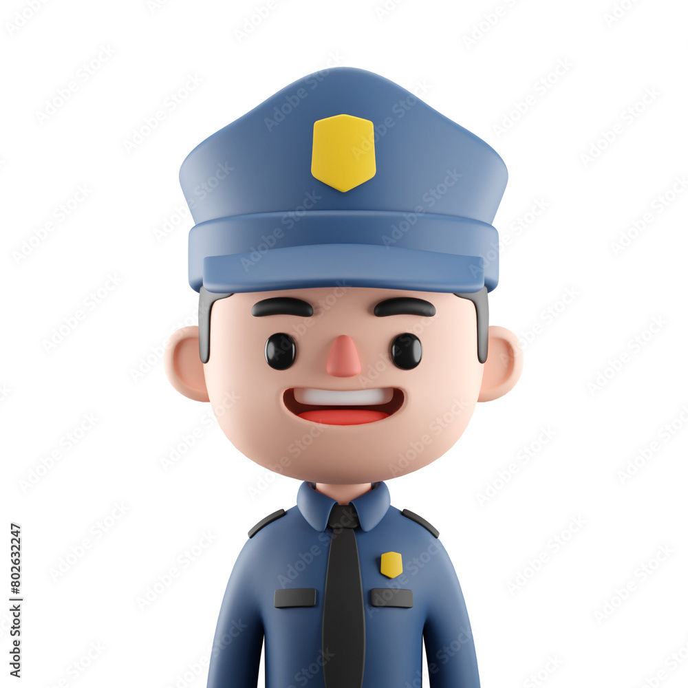 3d render male police officer cartoon avatar 3d render male police officer cartoon avatar