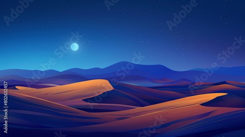 illustration of the desert at dusk