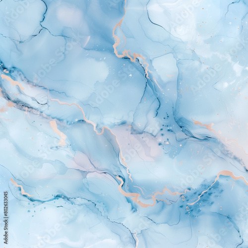 Abstract pool water cool blue watercolor alcohol ink digital illustration © Feliz Little House
