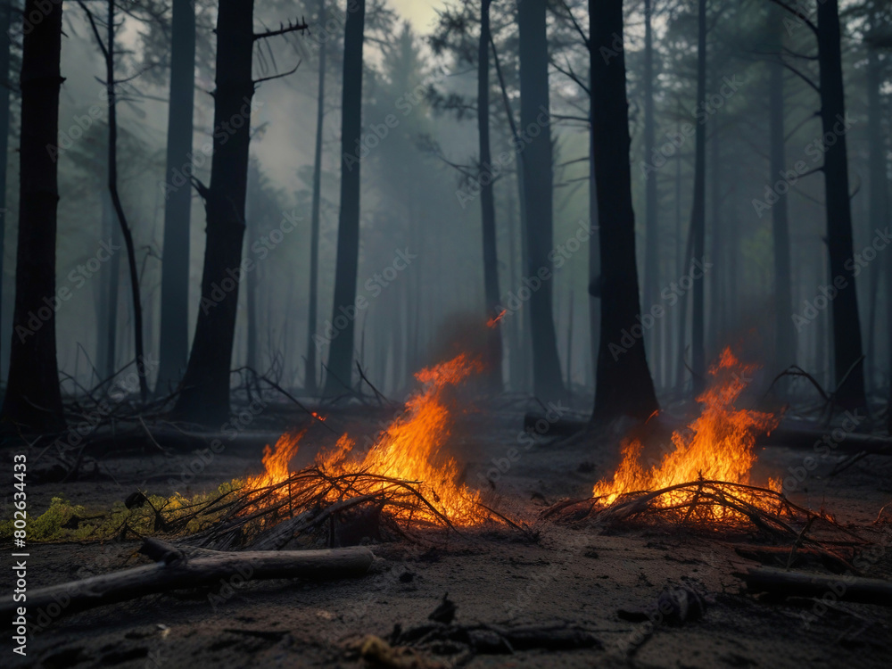 Inferno Engulfs Forest: Blazing Flames Consume Verdant Landscape Inferno Engulfs Forest: Blazing Flames Consume Verdant Landscape