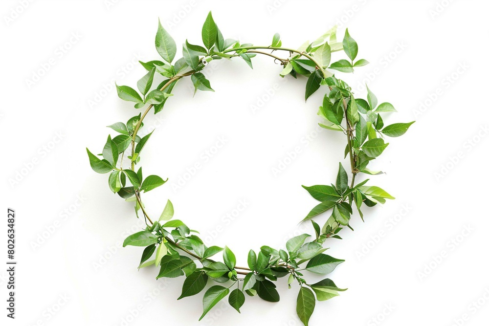 Minimal Leaf Garland, isolated on white Minimal Leaf Garland, isolated on white