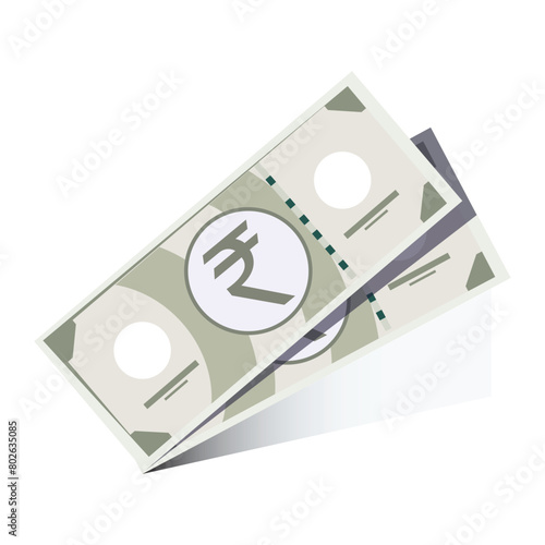 Indian symbolic rupee note vector illustration
