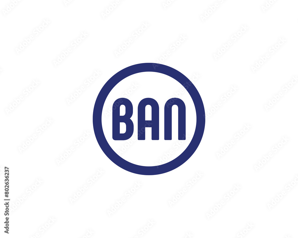BAN logo design vector template BAN logo design vector template