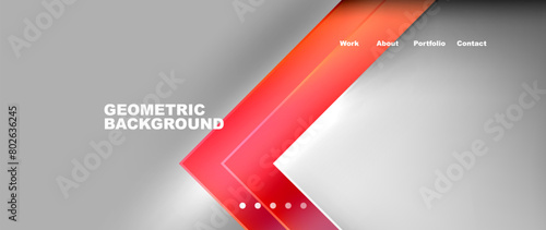 A geometric pattern with red and white arrows in rectangles and triangles on a gray background representing automotive exterior design elements like bumpers and lighting in shades of carmine