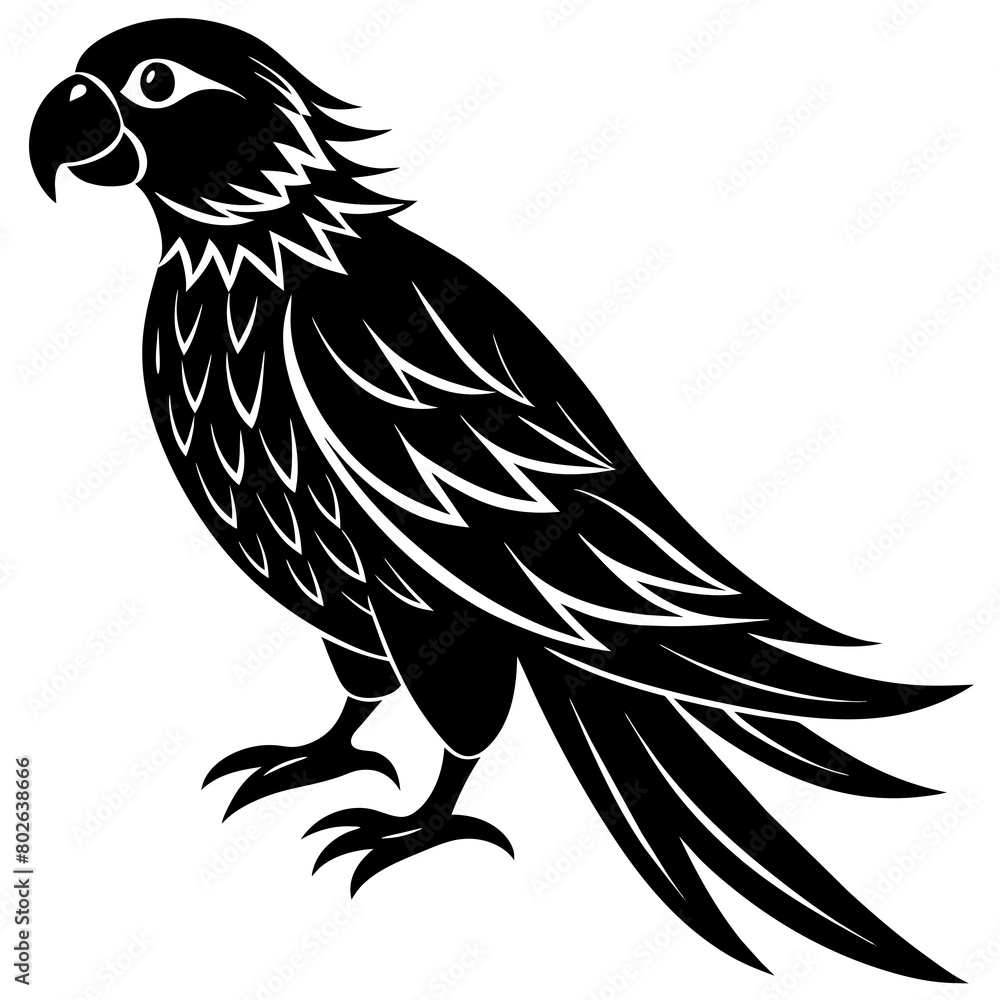 Fototapeta premium Simple parrot silhouette vector illustration.