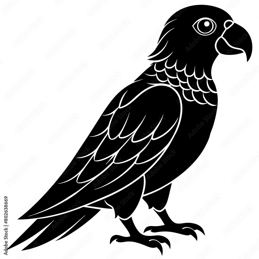 Fototapeta premium Simple parrot silhouette vector illustration. 
