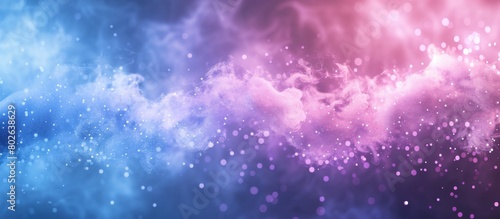 Detailed view of a cloud in the sky displaying various shades of pink and blue colors photo