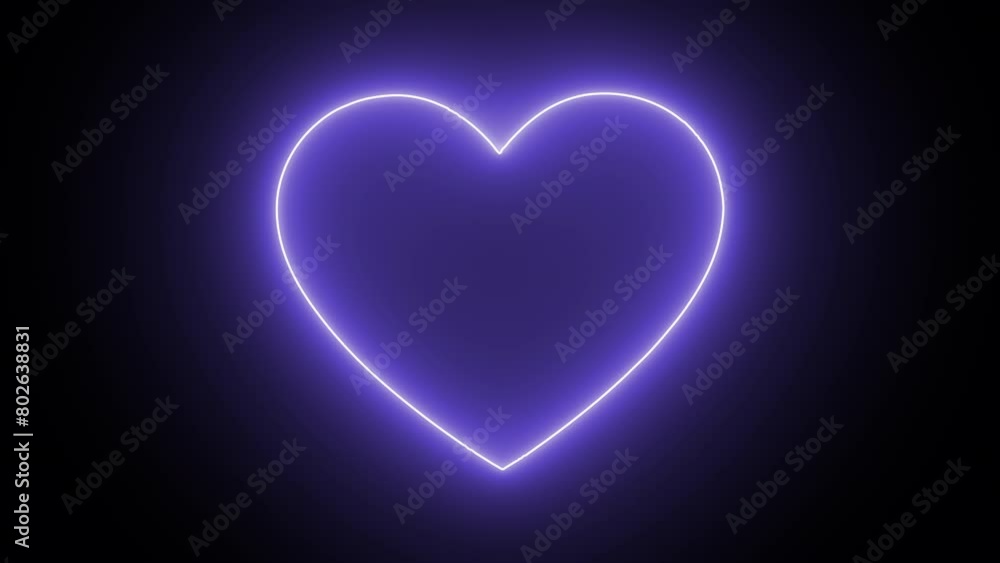 Glowing neon heart sign illuminated on dark background . outline card suit symbol and silhouette Glowing neon heart sign illuminated on dark background . outline card suit symbol and silhouette
