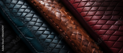 Close view of leather showing its texture and details high quality leather