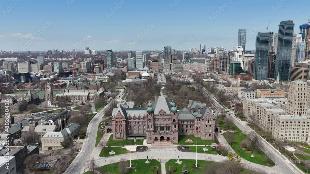 Aerial view over the University of Toronto in Canada - travel photography by drone