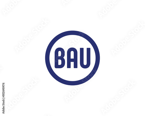 BAU logo design vector template