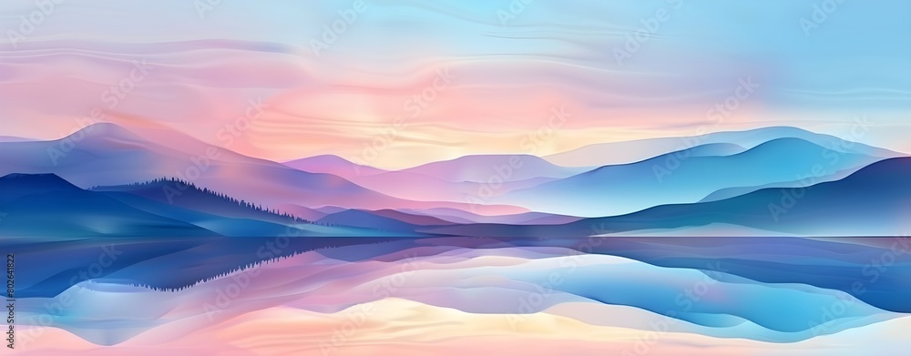 abstract sunset sunrise lake mountains landscape