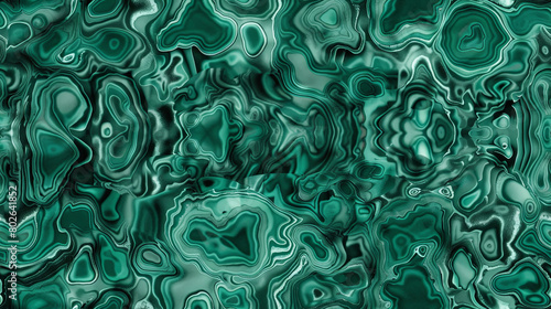 Seamless tileable Malachite background texture wallpaper. Generative AI photo