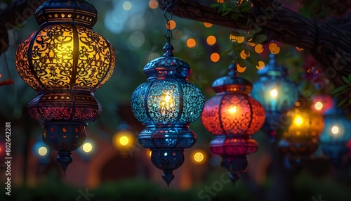 Detailed lantern design for islamic ramadan 
