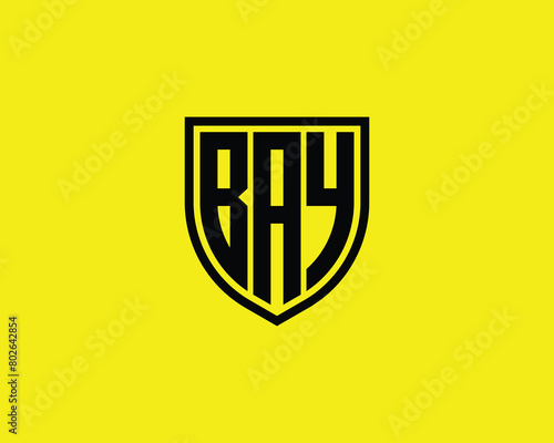 BAY logo design vector template