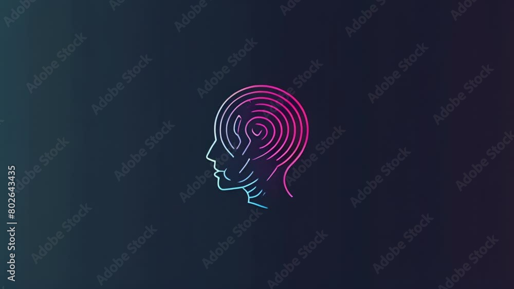 Vector illustrated design of a head in profile as a maze forms inside ...