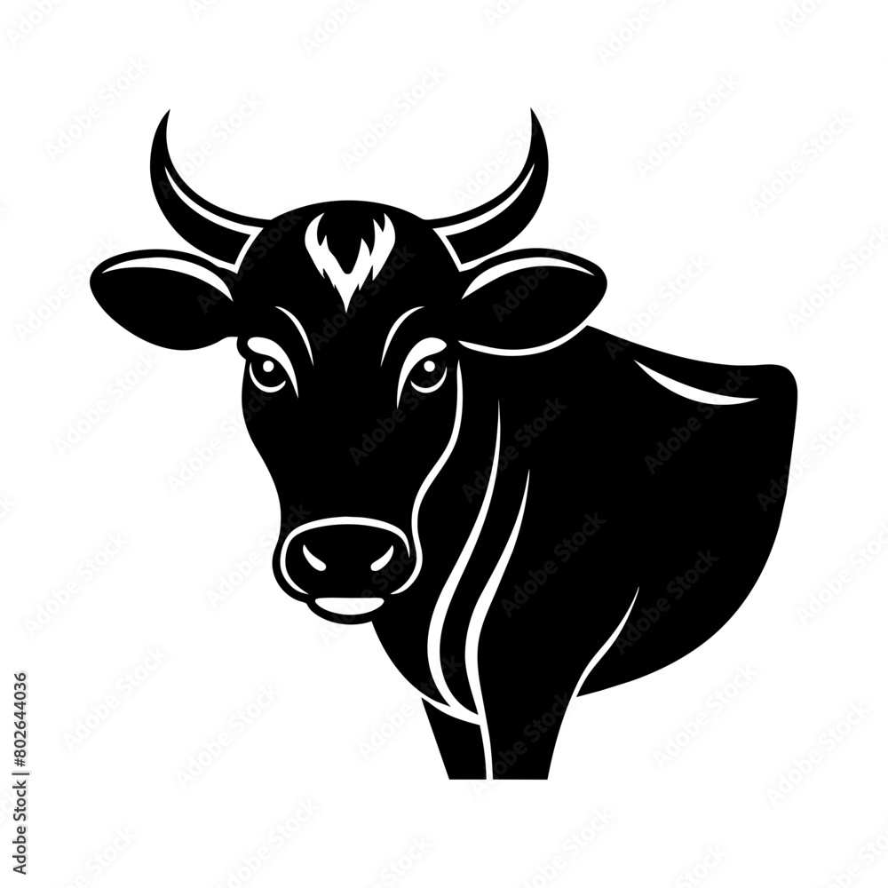 Cow head vector icon illustration line art Cow head vector icon illustration line art