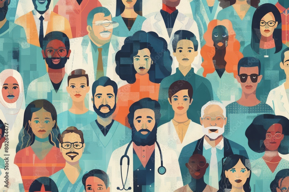 Digital illustration of healthcare diversity and inclusivity Digital illustration of healthcare diversity and inclusivity
