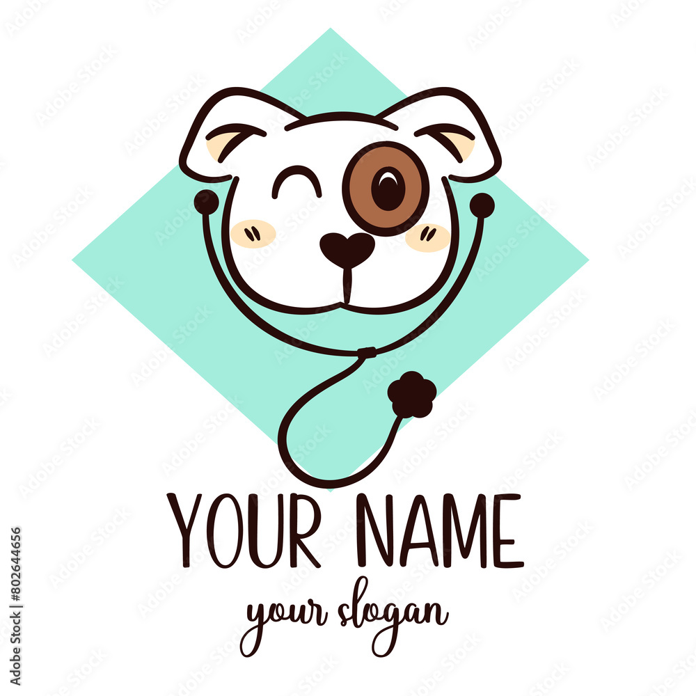 Pet Logo Design Template Flat Style Vector Pet Logo Design Template Flat Style Vector