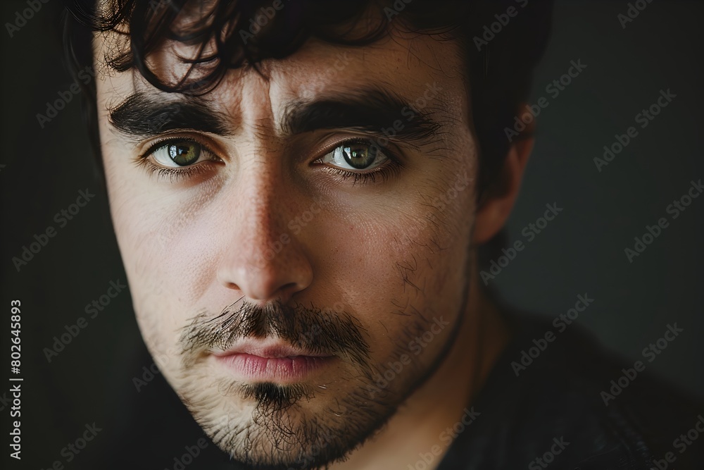 Intense and Dramatic Portrait of a Pensive Intellectual Mathematician Intense and Dramatic Portrait of a Pensive Intellectual Mathematician