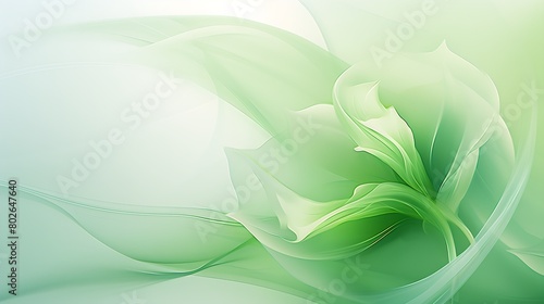 abstract green background with flowers