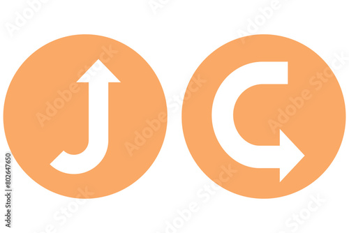 repeat arrow icon, roundabout symbol, arrow icon for using technology devices