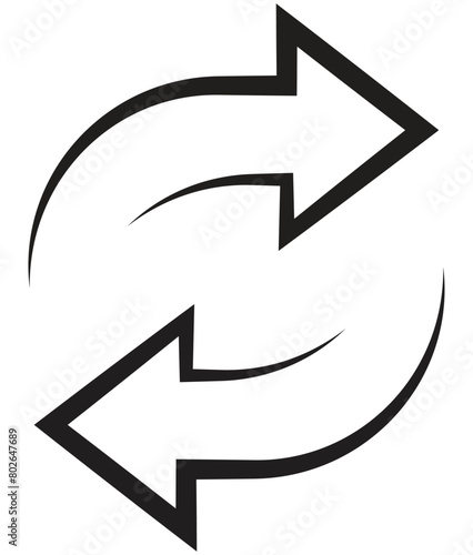 repeat arrow icon, roundabout symbol, arrow icon for using technology devices
