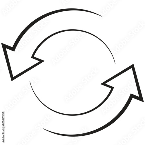 repeat arrow icon, roundabout symbol, arrow icon for using technology devices
