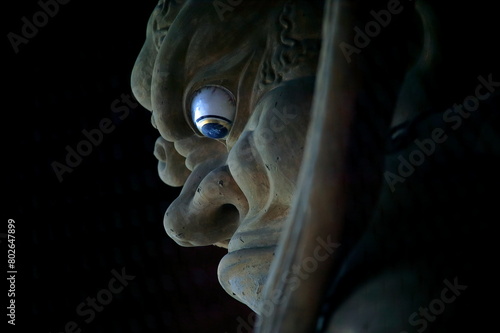 高野山大門の仁王像（金剛力士立像）は、その大きさからすると、奈良の東大寺南大門の仁王像に次ぐ、我が国二番目の巨像となるようです。 photo