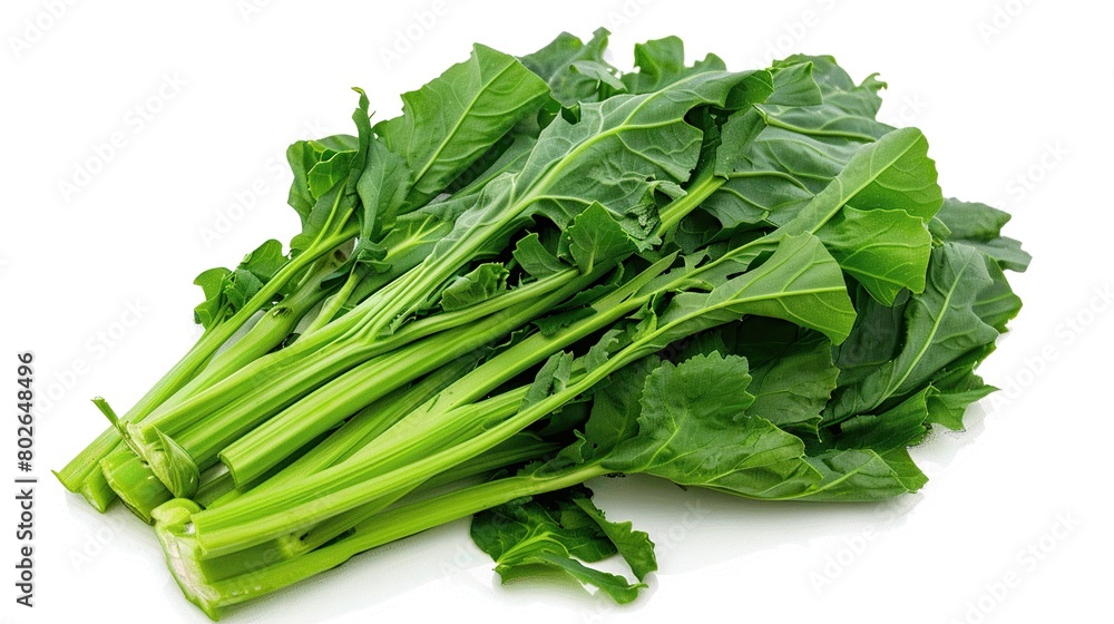 Chinese kale or Kai-laan or isolated on white background. Chinese kale or Kai-laan or isolated on white background.